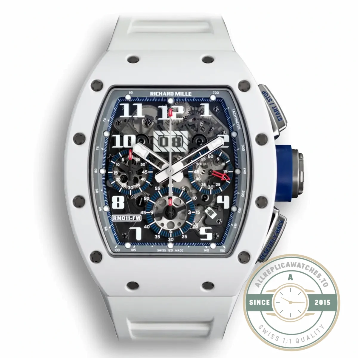 Replica Richard Mille 011 White Ceramic Case - 1:1 Swiss Replica Watch