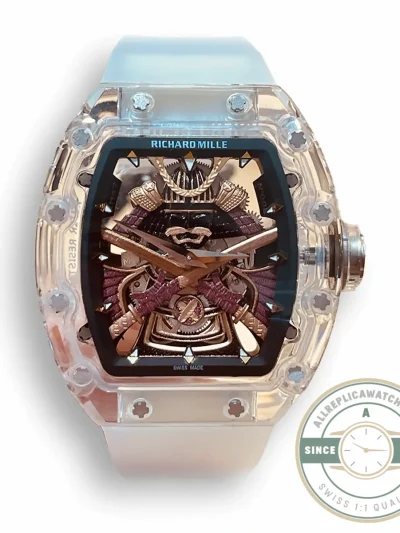Replica Richard Mille 047 New Samurai Armor Transparent Strap - Swiss Movement Replica Watch