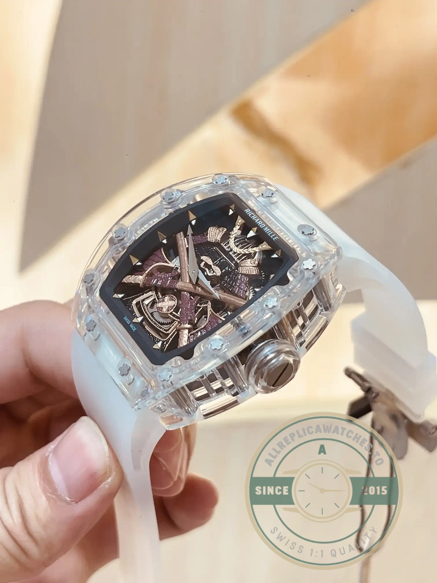 Replica Richard Mille 047 New Samurai Armor Transparent Strap - Affordable Super Clone Watch