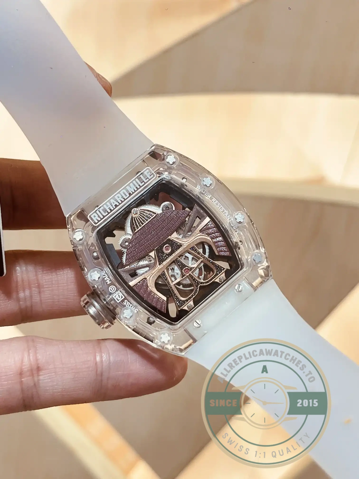 Replica Richard Mille 047 New Samurai Armor Transparent Strap - Swiss Movement Replica Watch