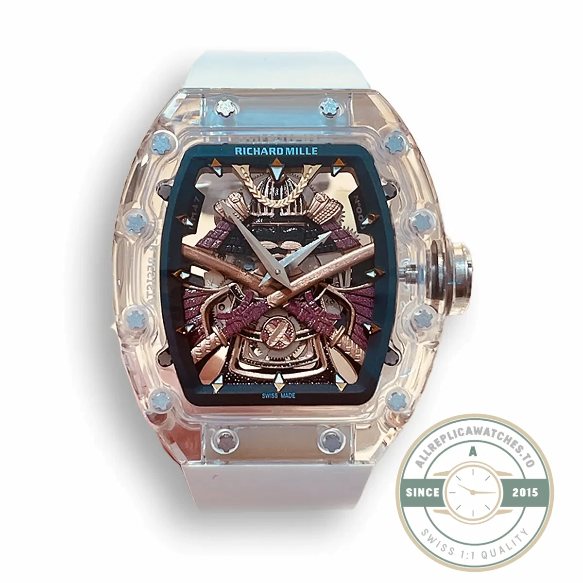 Replica Richard Mille 047 New Samurai Armor White Strap - Luxury Replica Watch