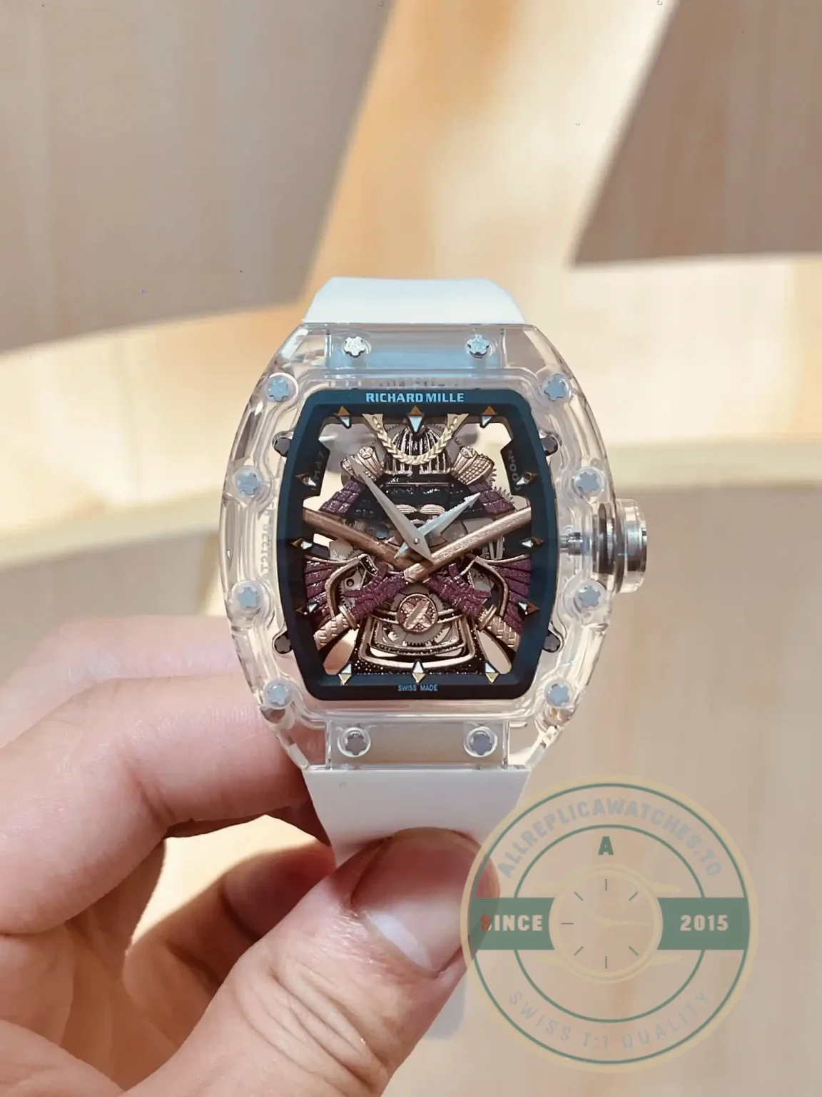 Replica Richard Mille 047 New Samurai Armor White Strap - Affordable Luxury Replica Timepiece