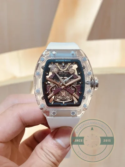Replica Richard Mille 047 New Samurai Armor White Strap - Affordable Luxury Replica Timepiece