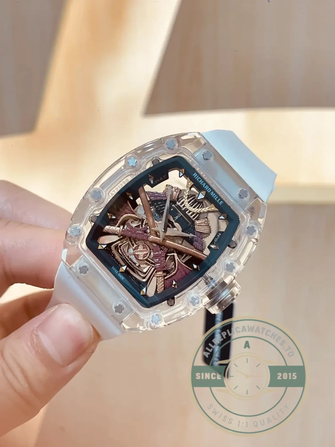 Replica Richard Mille 047 New Samurai Armor White Strap - Swiss-Made Clone Watch