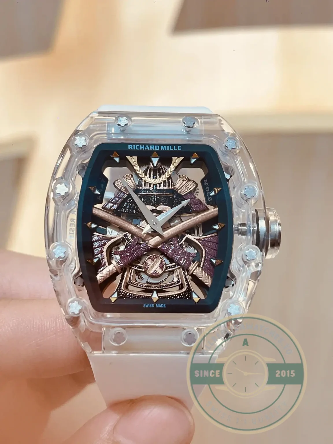 Replica Richard Mille 047 New Samurai Armor White Strap - Affordable Luxury Replica Timepiece