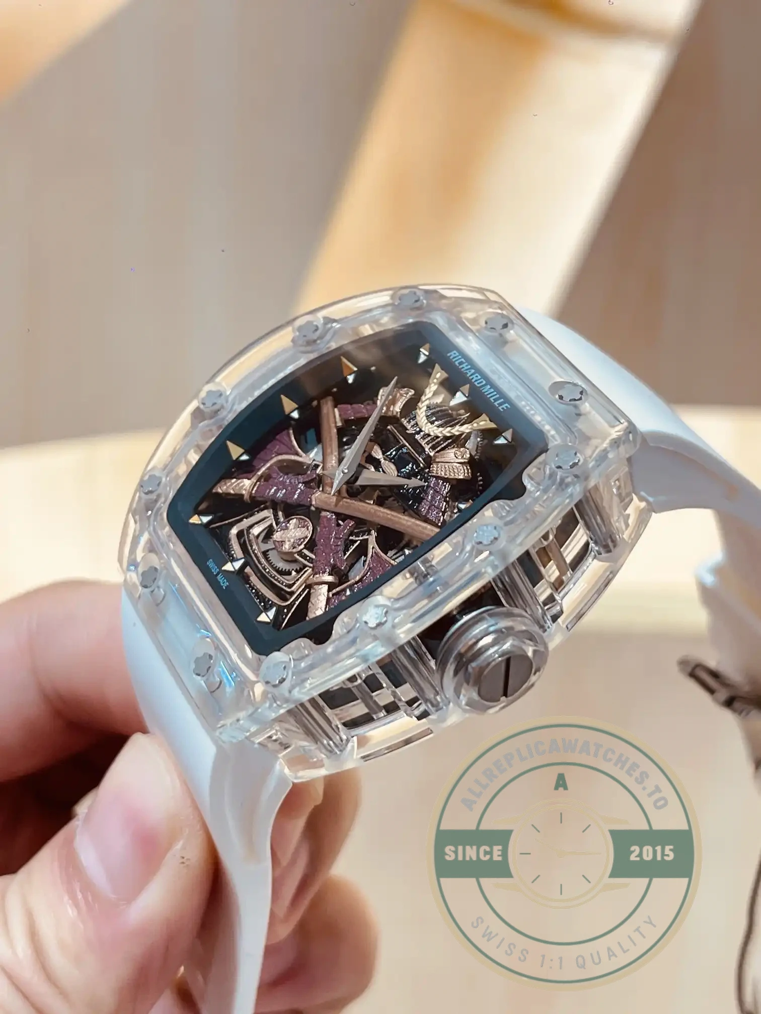 Replica Richard Mille 047 New Samurai Armor White Strap - Swiss-Made Clone Watch