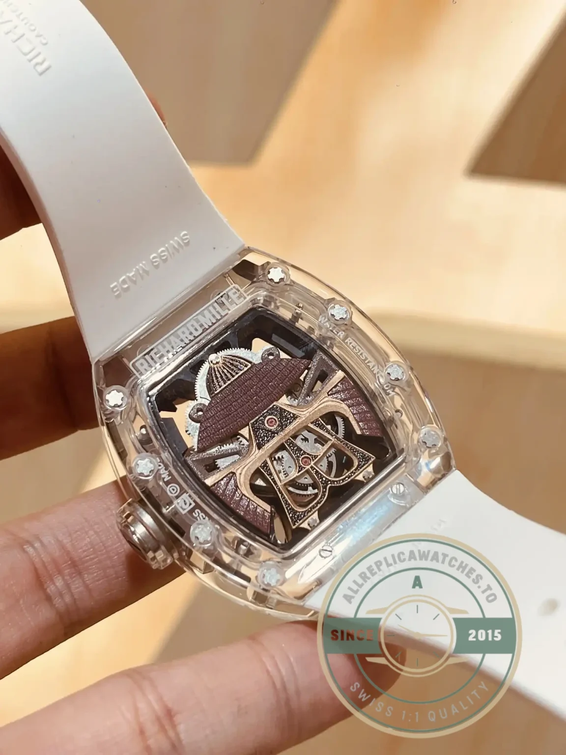 Replica Richard Mille 047 New Samurai Armor White Strap - 1:1 Swiss Replica Watch