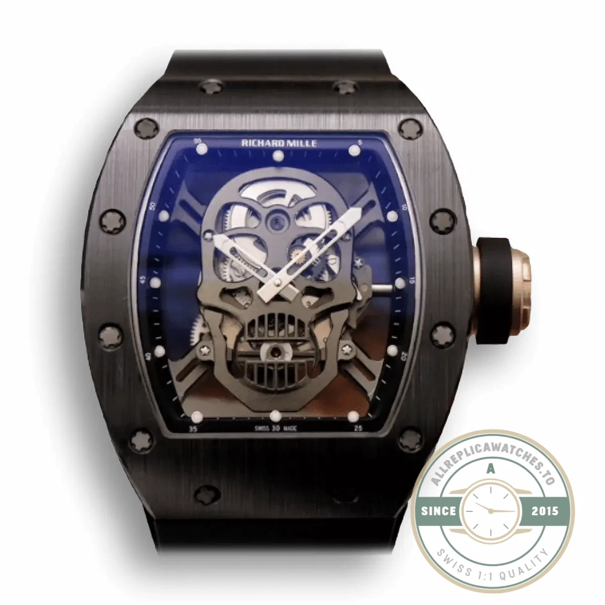 Replica Richard Mille 052-01 Black Ceramic Grey Skull Dial Swiss Movement - Top-Tier Swiss Replica Watch