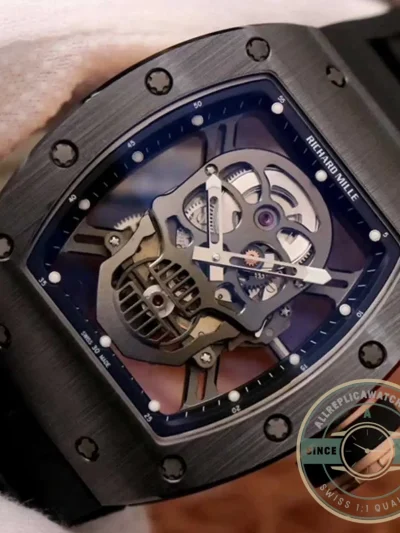 Replica Richard Mille 052-01 Black Ceramic Grey Skull Dial Swiss Movement - Best Quality Replica Watch