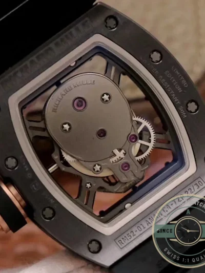 Replica Richard Mille 052-01 Black Ceramic Grey Skull Dial Swiss Movement - Affordable Luxury Replica Timepiece