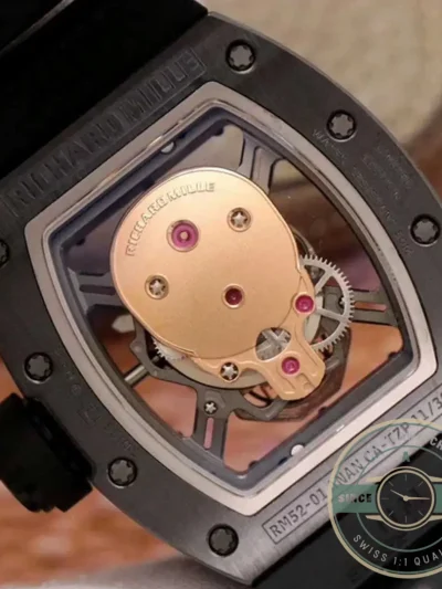 Replica Richard Mille 052-01 Rose Gold Skull Dial Swiss Movement - 1:1 Swiss Replica Watch