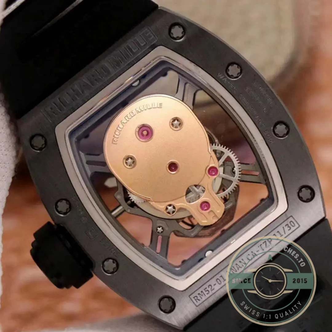 Replica Richard Mille 052-01 Rose Gold Skull Dial Swiss Movement - 1:1 Swiss Replica Watch
