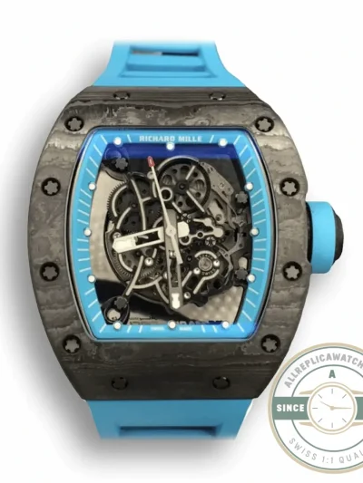 Replica Richard Mille 055 Blue Rubber Strap - High-Grade Replica Watch