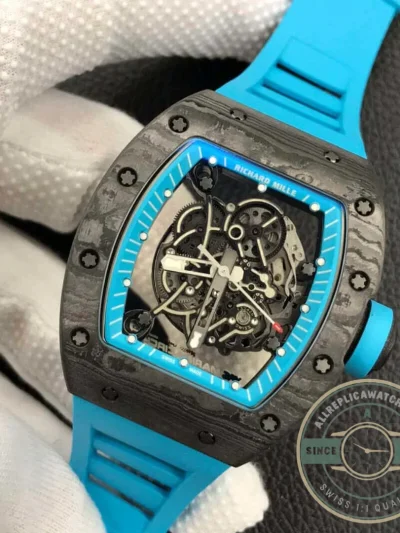 Replica Richard Mille 055 Blue Rubber Strap - High-Grade Replica Watch