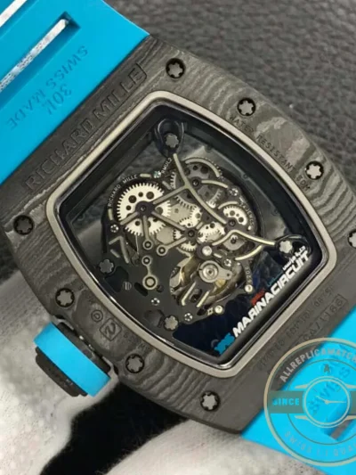 Replica Richard Mille 055 Blue Rubber Strap - Swiss-Made Clone Watch