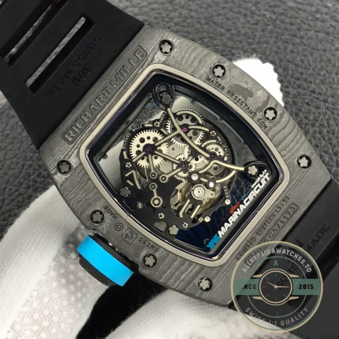 Replica Richard Mille 055 Carbon Fiber Case - 1:1 Swiss Replica Watch