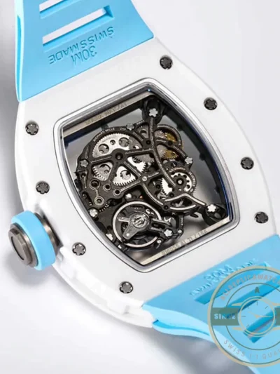 Replica Richard Mille 055 Ceramic Case Blue Strap - Best Quality Replica Watch