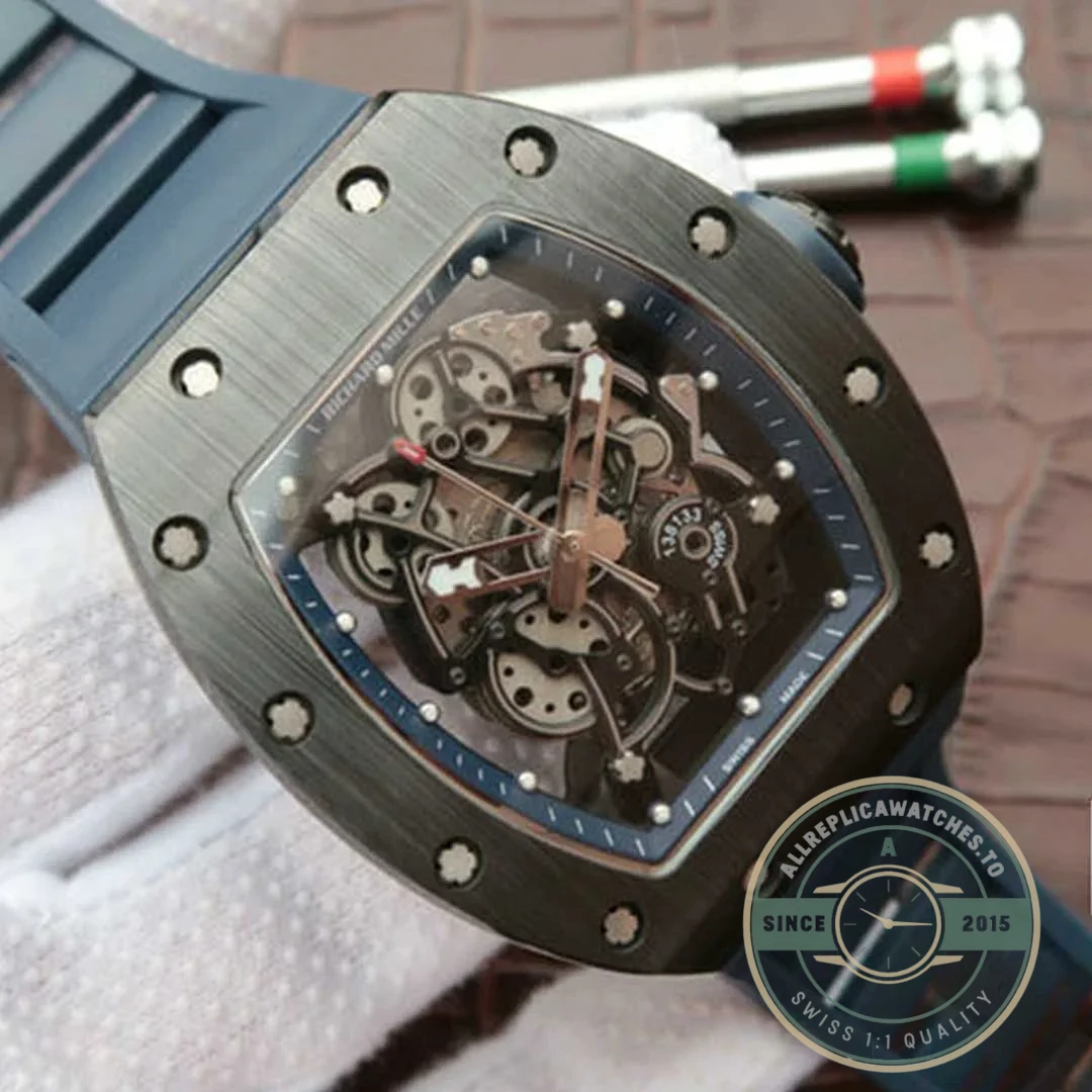 Replica Richard Mille 055 Dark Blue Strap - High-Grade Replica Watch