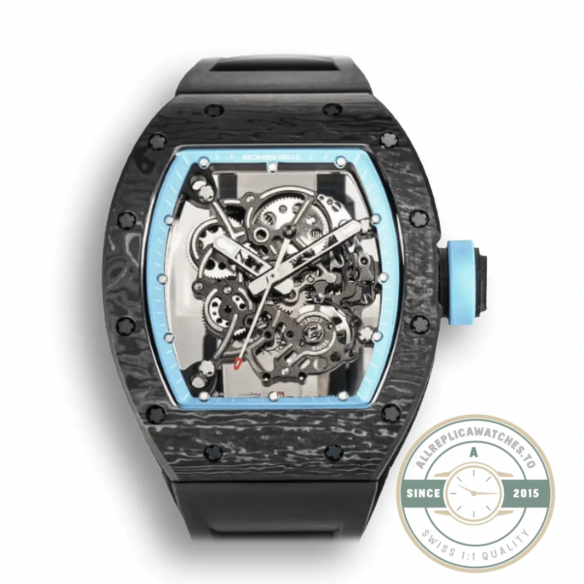 Replica Richard Mille 055 Ntpt Black Rubber Strap - Factory Super Clone Watch