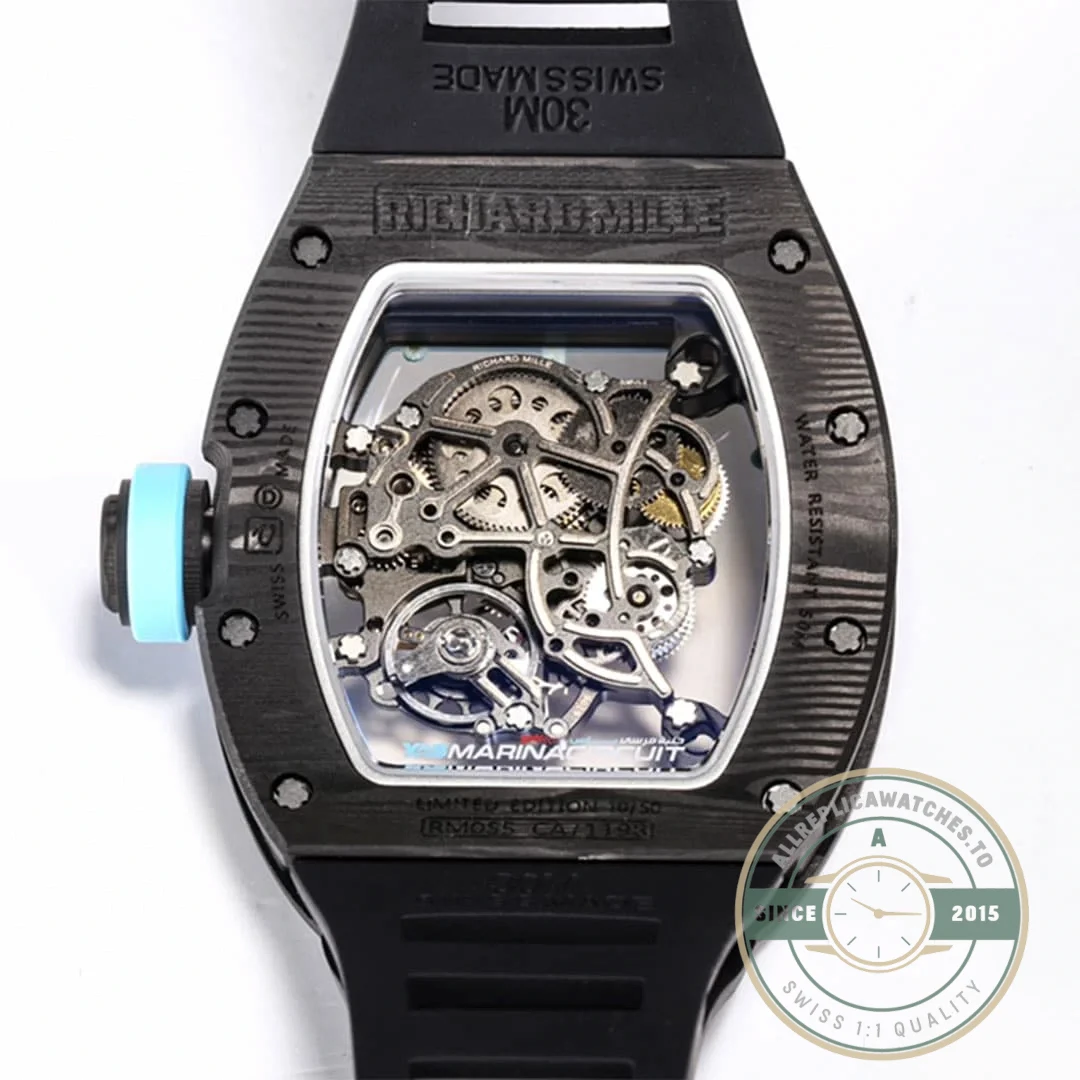 Replica Richard Mille 055 Ntpt Black Rubber Strap - Best Quality Replica Watch