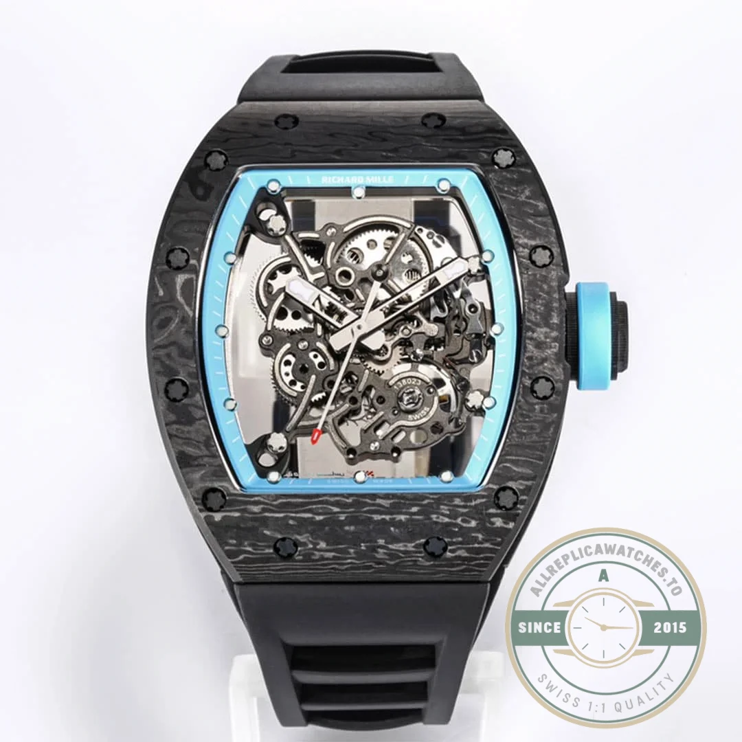 Replica Richard Mille 055 Ntpt Black Rubber Strap - Factory Super Clone Watch