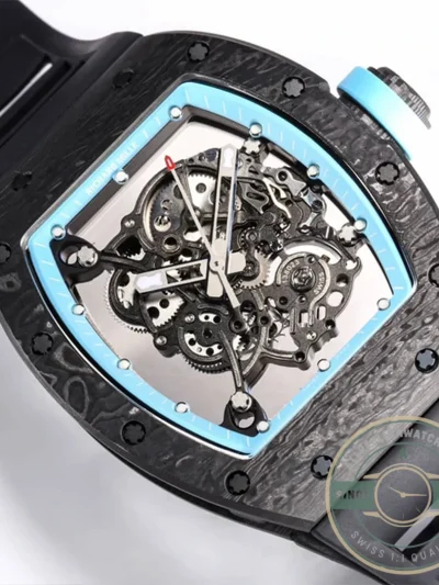 Replica Richard Mille 055 Ntpt Black Rubber Strap - 1:1 Swiss Replica Watch