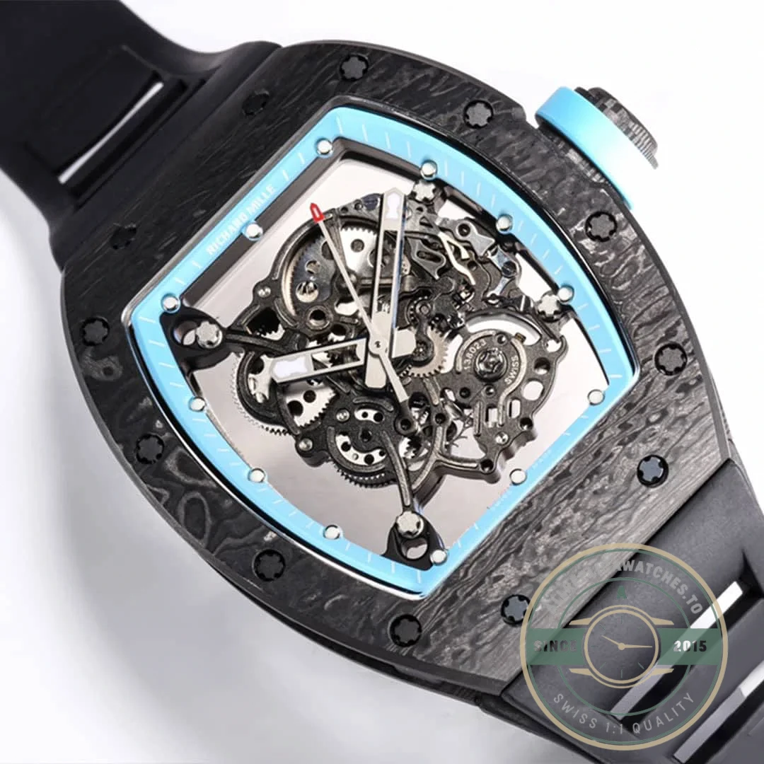 Replica Richard Mille 055 Ntpt Black Rubber Strap - 1:1 Swiss Replica Watch