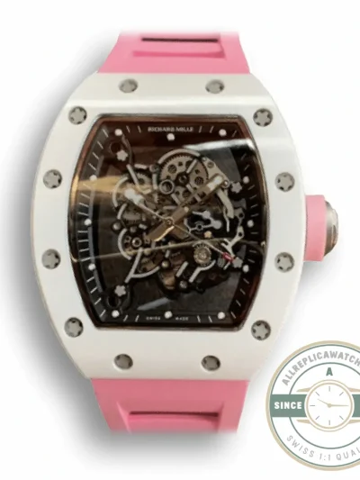 Replica Richard Mille 055 V2 Ceramic Pink Strap - 1:1 Swiss Replica Watch