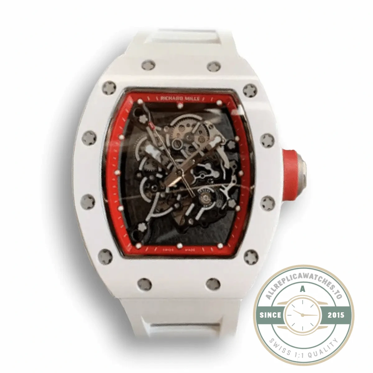 Replica Richard Mille 055 V2 Ceramic Rubber Strap - High-Grade Replica Watch