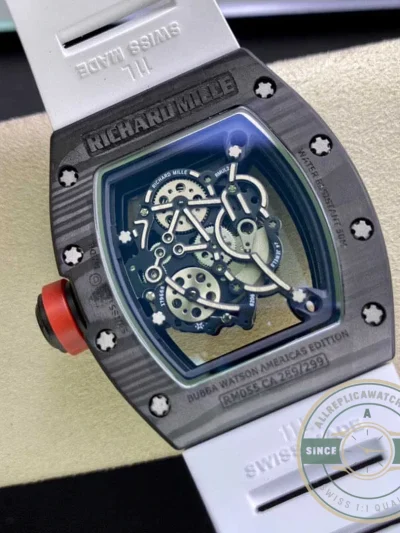Replica Richard Mille 055 V2 White Rubber Strap - Top-Tier Swiss Replica Watch