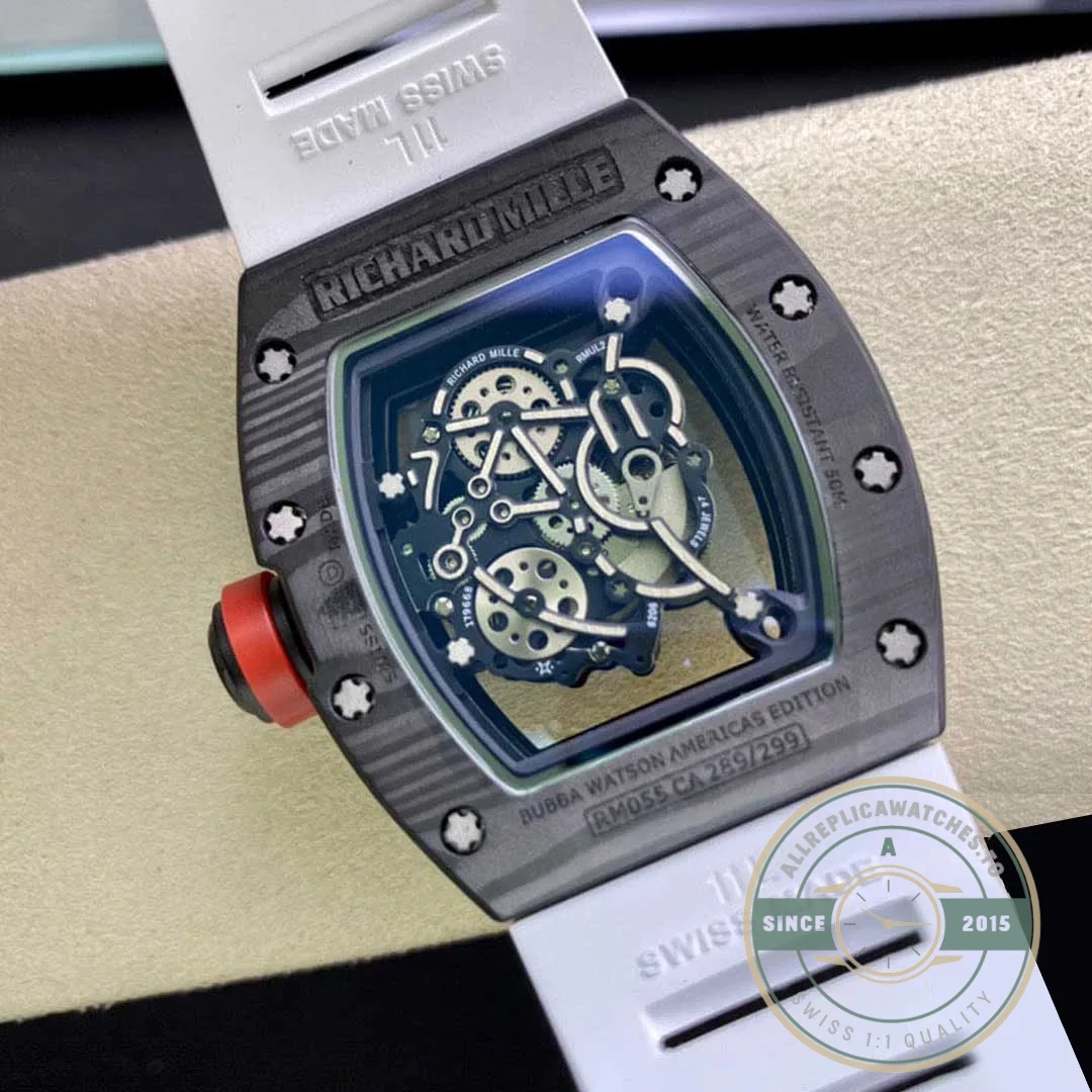 Replica Richard Mille 055 V2 White Rubber Strap - Top-Tier Swiss Replica Watch