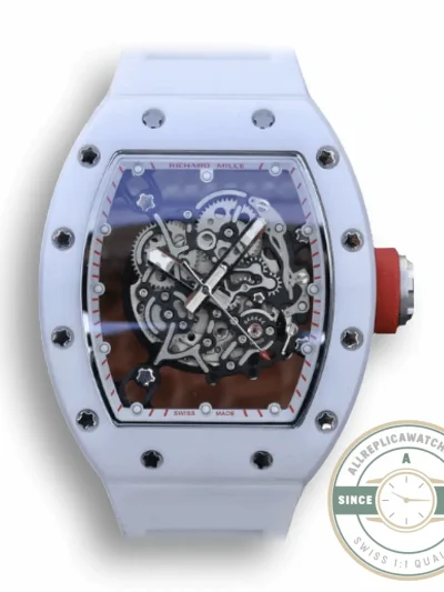 Replica Richard Mille 055 White Rubber Strap - Factory Super Clone Watch