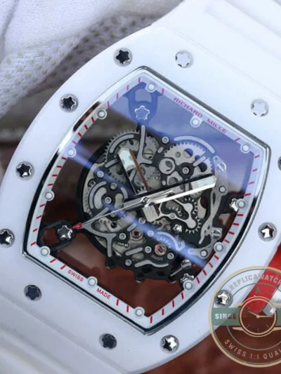 Replica Richard Mille 055 White Rubber Strap - Budget Luxury Replica Watch
