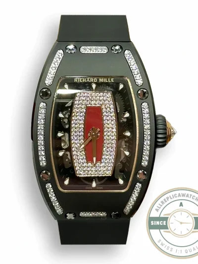 Replica Richard Mille 07-01 Diamond Black Ceramic Red Lip - Swiss-Made Clone Watch