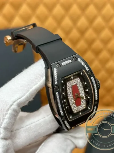 Replica Richard Mille 07-01 Diamond Black Ceramic Red Lip - High-Grade Replica Watch