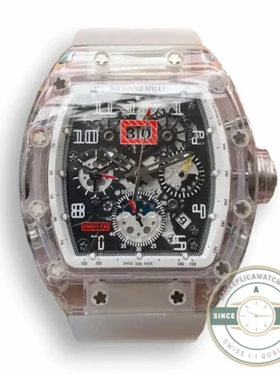 Replica Richard Mille 11-03 Glass Transparent White Strap - Luxury Replica Watch