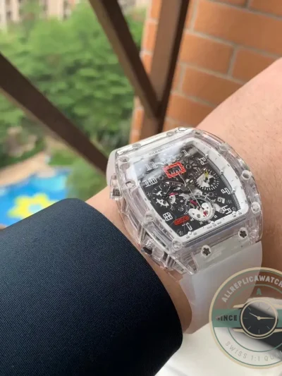 Replica Richard Mille 11-03 Glass Transparent White Strap - Luxury Replica Watch