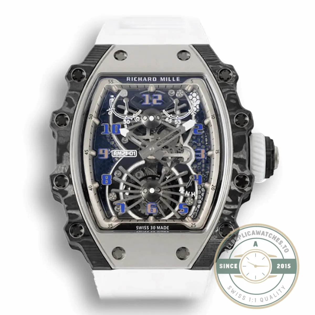 Replica Richard Mille 21-01 Tourbillon Carbon Fiber Bezel - Affordable Super Clone Watch