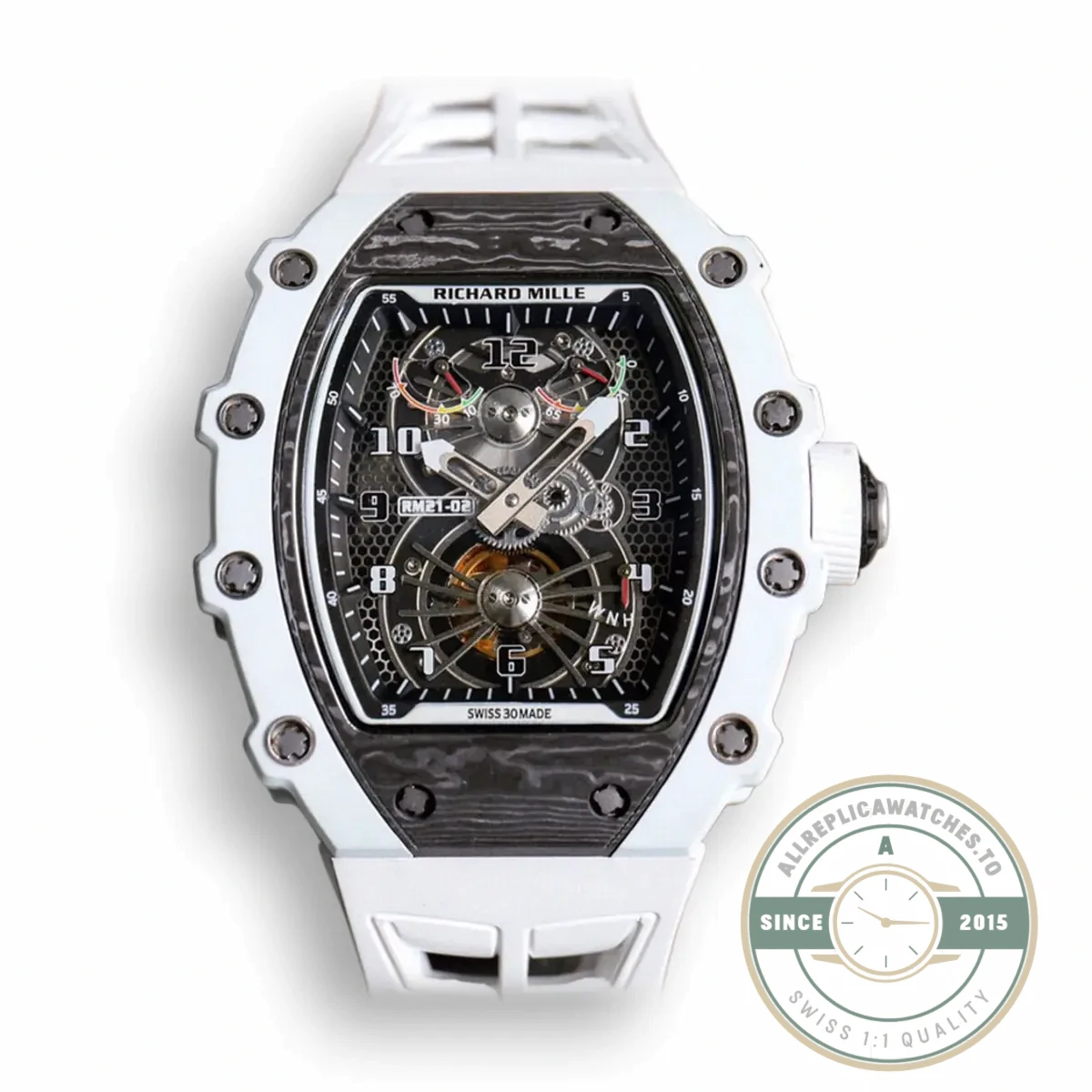 Replica Richard Mille 21-02 V2 White Rubber Strap - Luxury Replica Watch