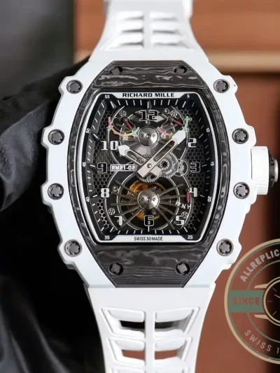 Replica Richard Mille 21-02 V2 White Rubber Strap - Swiss Movement Replica Watch