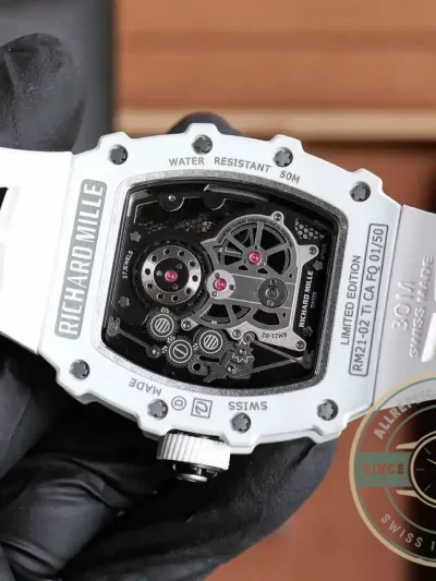 Replica Richard Mille 21-02 V2 White Rubber Strap - Factory Super Clone Watch