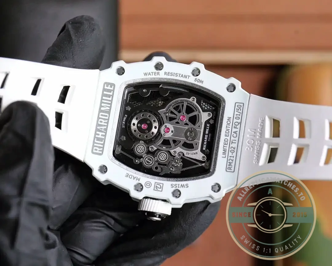 Replica Richard Mille 21-02 V2 White Rubber Strap - Factory Super Clone Watch