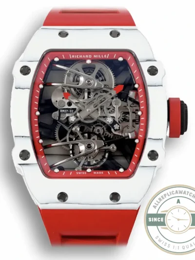 Replica Richard Mille 27-02 Rafael Nadal Tourbillon Red Rubber Strap - Affordable Super Clone Watch