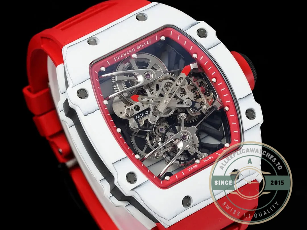 Replica Richard Mille 27-02 Rafael Nadal Tourbillon Red Rubber Strap - Factory Super Clone Watch