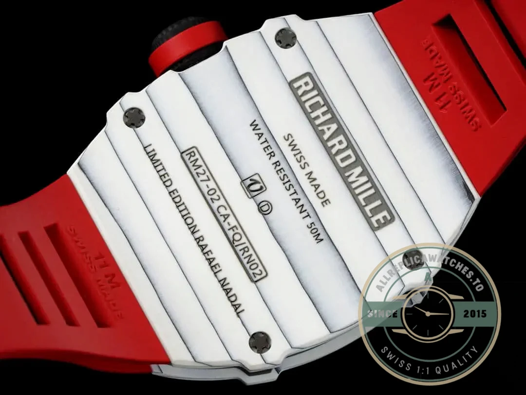 Replica Richard Mille 27-02 Rafael Nadal Tourbillon Red Rubber Strap - Premium Super Clone Watch