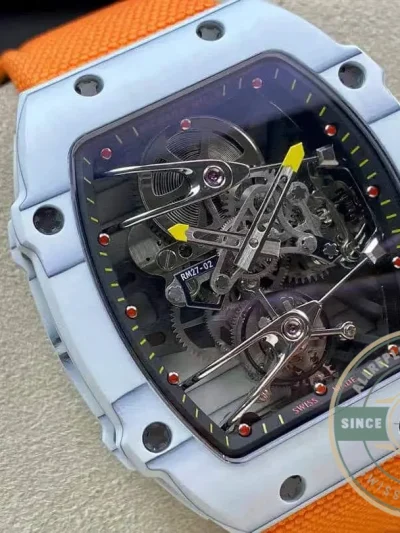 Replica Richard Mille 27-02 Skeleton Tourbillon Orange Strap - Top-Tier Swiss Replica Watch