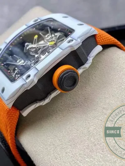 Replica Richard Mille 27-02 Skeleton Tourbillon Orange Strap - Affordable Super Clone Watch