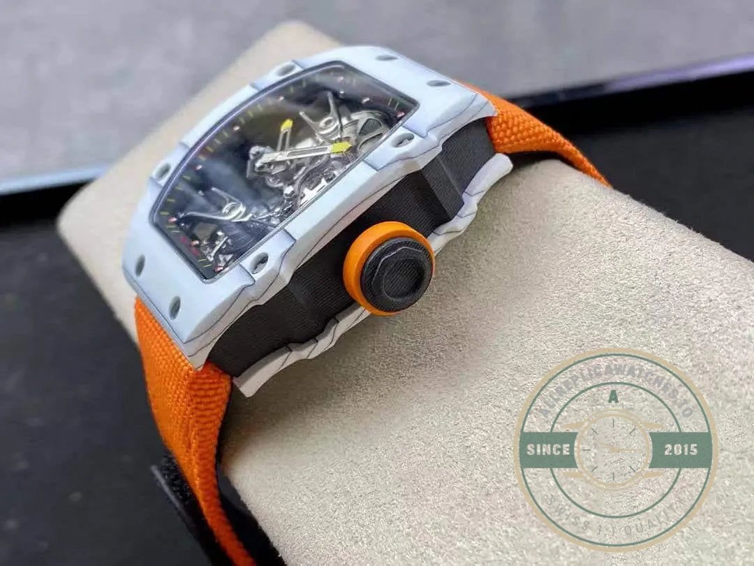 Replica Richard Mille 27-02 Skeleton Tourbillon Orange Strap - Affordable Super Clone Watch
