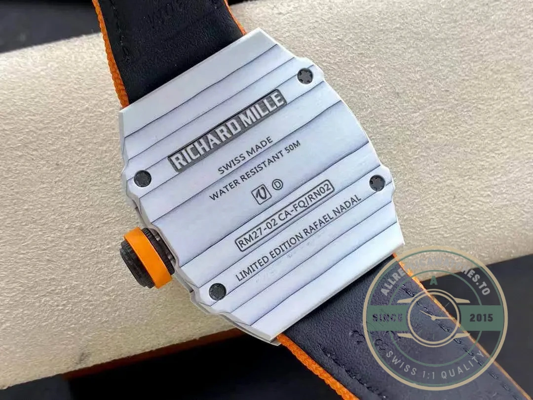 Replica Richard Mille 27-02 Skeleton Tourbillon Orange Strap - Best Quality Replica Watch
