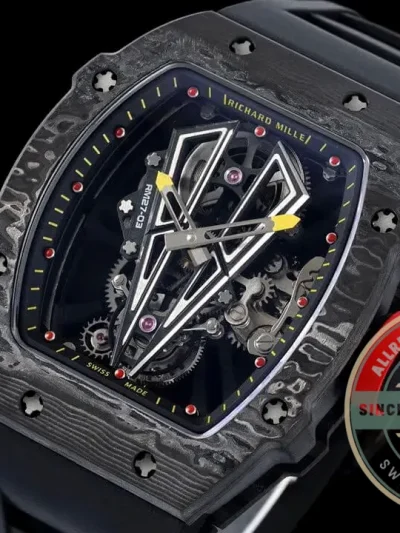 Replica Richard Mille 27-03 Rafael Nadal Black Tourbillon Black Rubber Strap - Best Quality Replica Watch